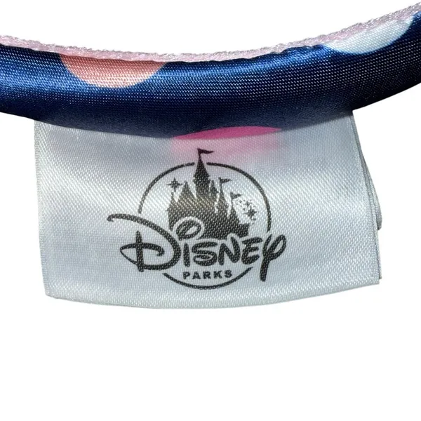 Disney Parks Minnie Mouse Navy Blue Polka Dot Ears Pink Sequin Bow Headband USA - Image 3