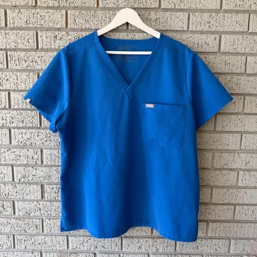 Figs Casma Scrub Top Size XL/P Royal Blue - Image 2