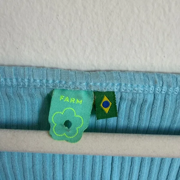 Farm Rio Teal Ribbed Crop Top - Image 2