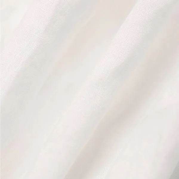 Rihoas Puff Sleeve Split Hem Midi Dress White - Image 4