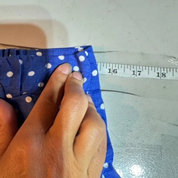J CREW Mini Skirt Blue White Linen Polka Dot‎ Drawstring Size 8 Pull on Feminine - Image 9