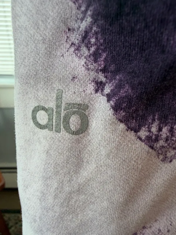 ALO Yoga Purple Black Abstract Tie Dye High Rise Leggings Size S - Image 4