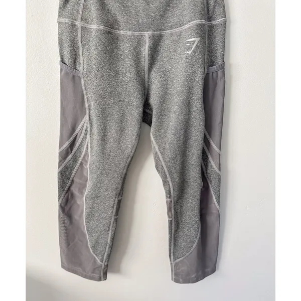 Gymshark Cropped Grey Leggings - Image 4