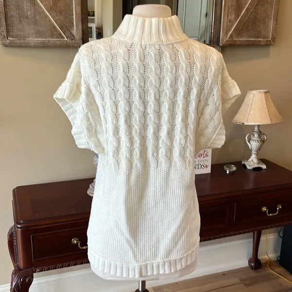 Style & Co Cream Cable Knit Oversized Sweater - Image 7