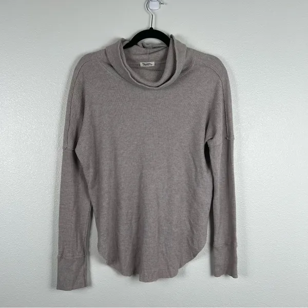 Aritzia TNA‎ Thermal Cowl Neck Tee Gray Sz S - Image 4