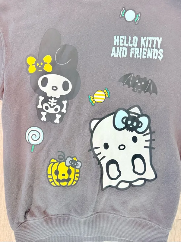 Sanrio hello kitty and friends black long sleeve sweatshirt Halloween xxl shirt - Image 2