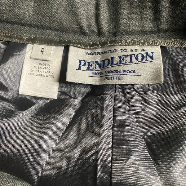 Pendleton Vintage Y2k Gray Virgin Wool Trouser Dress Pants Women's Size 4 Petite - Image 5
