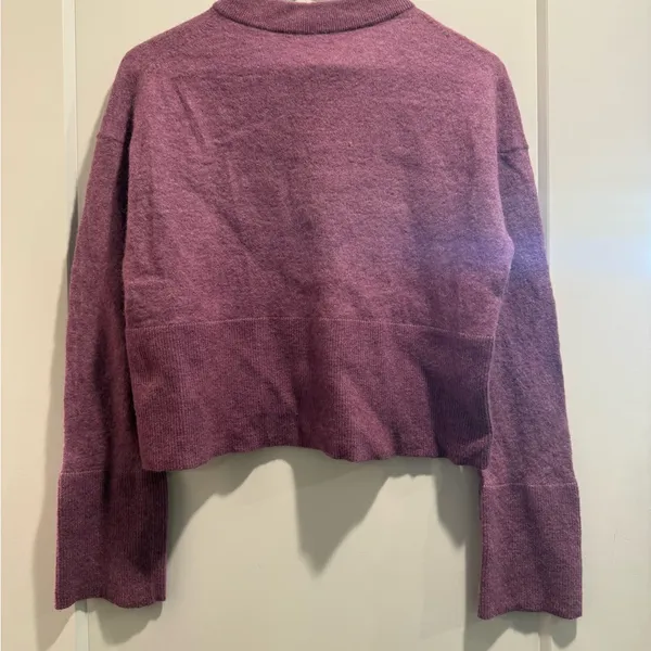 COS Women's V-Neck Sweater in Dusty Plum‎ wool & alpaca blend SizeXS - Image 2