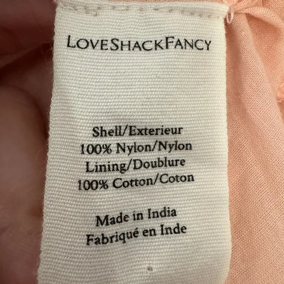 LoveShackFancy Macey Crop Top XS Rosewater Pink Lace Ruffle Long Sleeve Blouse‎ - Image 11