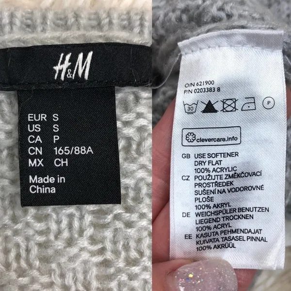 H&M Cable Knit Gray Lightweight Sweater Size Small - Image 8