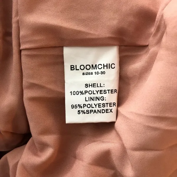 Bloomchic Geometric Mesh Surplice Neck Belted Ruffles Blouse Sheer Pink 12 - Image 7