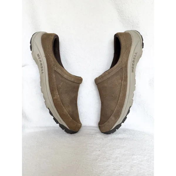 Merrell Leather Slip On Dark Earth Clog Mule Shoes Womens Size 10 - Image 6