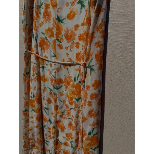 Sienna Sky Womens Orange Floral Button Front Midi Dress Size M 02CDR903 - Image 9