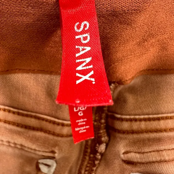 Spanx Stretch‎ Twill Cropped Wide Leg Pant Bronze Glow Orange Large High Rise - Image 4