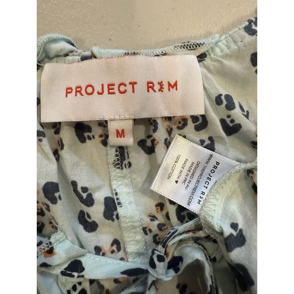 Project Rem Top Womens Medium Cheetah Print 100% Cotton Lightweight Vacation - Image 3