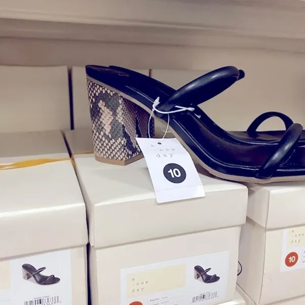 NWT A New Day Cass black snake block heel sandals - Image 5
