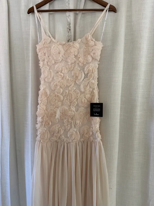 Lulus 3d rosette sheer hem maxi dress - Image 5