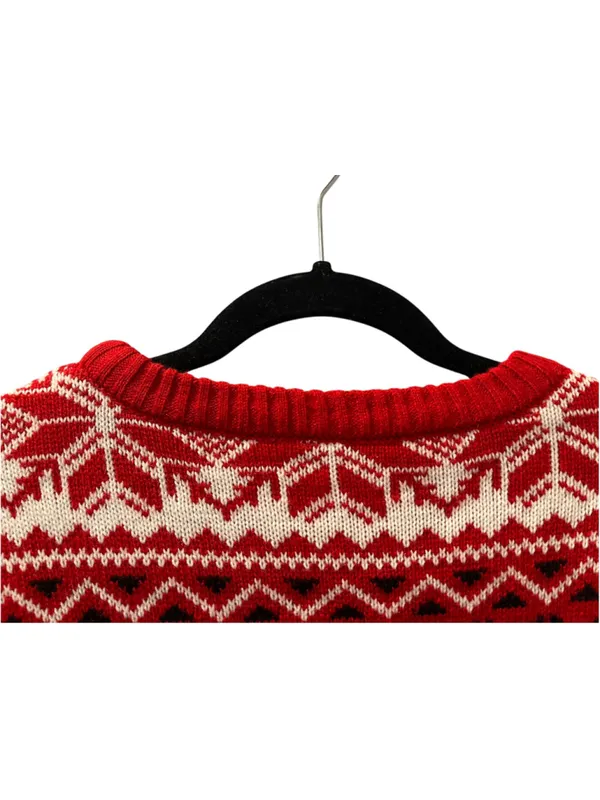 Ugly Christmas Sweater Women's Size XL Red Reindeer Knit Holiday Fair Isle Soft - Image 8