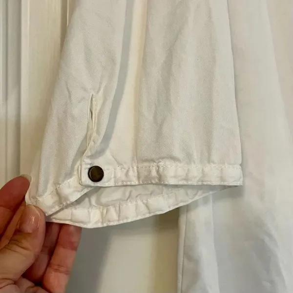 Seven For All Mankind Snap Button Up White Blouse Small - Image 3