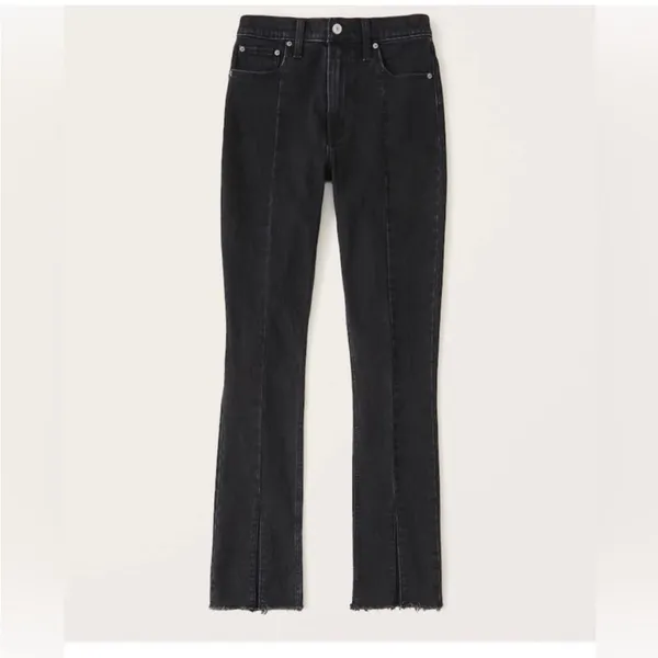 Abercrombie Skinny High Rise Split Hem Black 27/4 Curve Love - Image 3