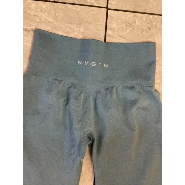 NVGTN Seamless High Waisted Leggings Sky Blue Workout Athleisure Women Size S - Image 2