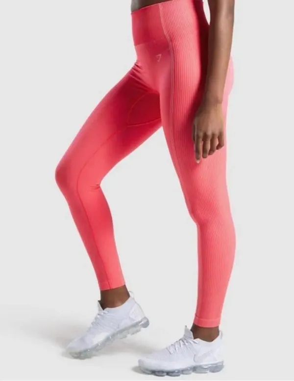 Gymshark Ultra Seamless Leggings- Neon Pink - Image 2