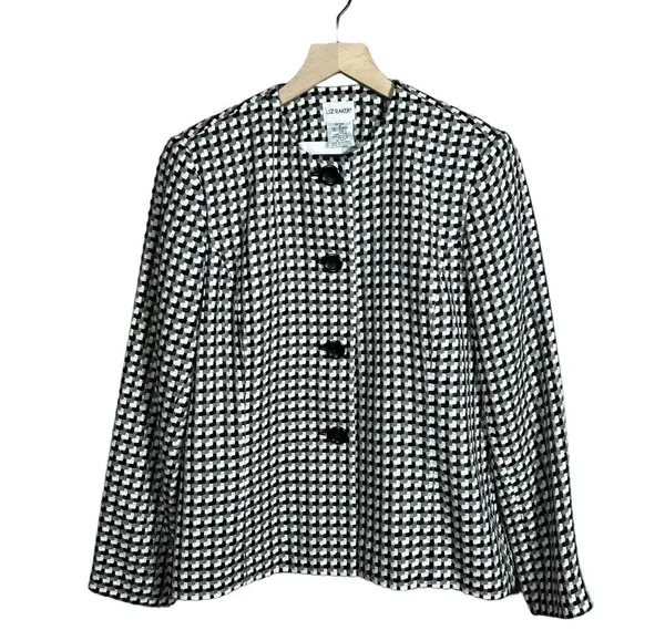 Liz Baker I Vintage 80s Black & White Houndstooth Skirt Suit Set Separates - Image 2