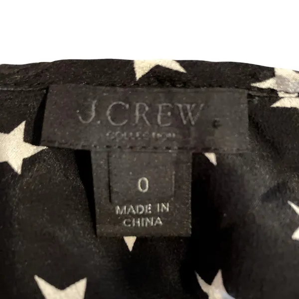 J. Crew Collection Black & White Silk Stars Button Scalloped Dress Size 0 - Image 7
