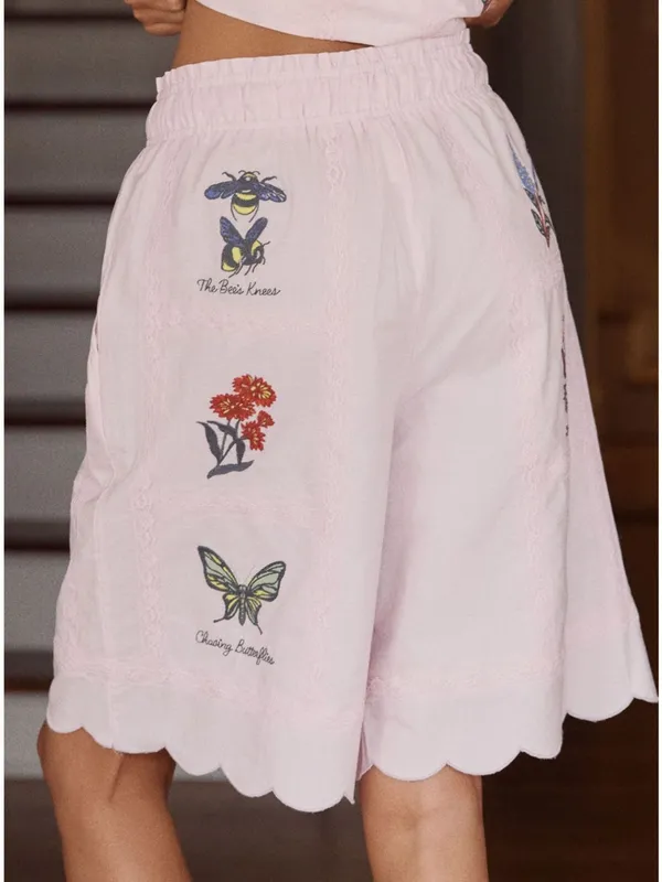 Anthropologie LyreBird Embroidered Bermuda Shorts - Image 2