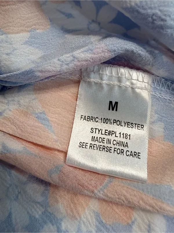 Pink Lily Tie At Waist Top With Orange Pink Blue Elastic Size Medium - Image 9