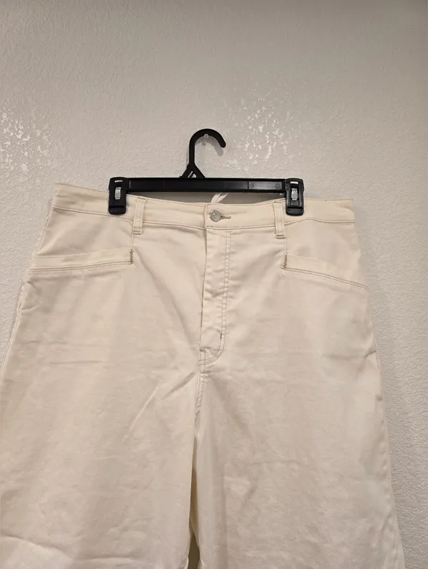 We The Free Wide Leg Crop Pants Cream Size 35 - Image 5