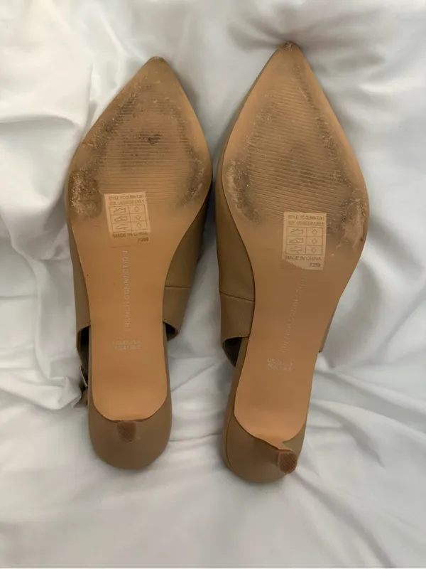 EUC French Connection Quinn Nude Slingback Kitten Heel - Image 6