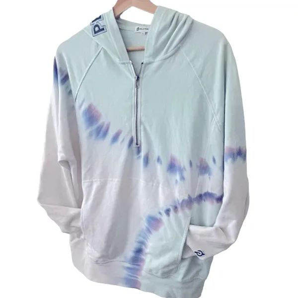 Peloton Women’s Tie Dye Half Zip Graphic Sunburst Pullover Hoodie Sweatshirt M - Image 8