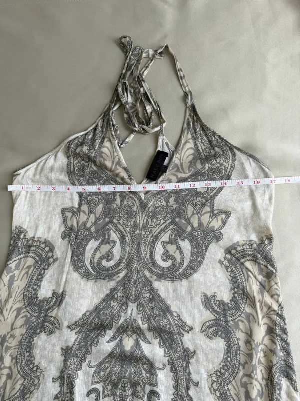 Hale Bob Taupe Paisley Halter Maxi Dress Size S - Image 10