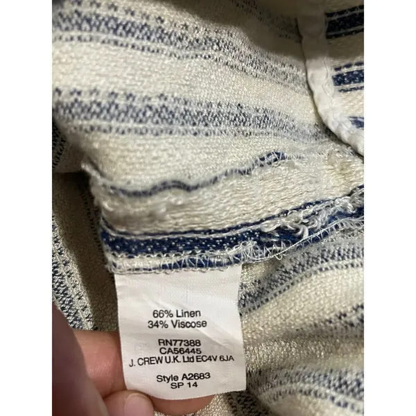 Madewell linen blend blue /‎ off white striped dress sz S - Image 9