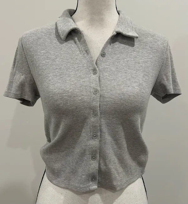 Forever 21 Ribbed Button Up Crop Top - Image 2