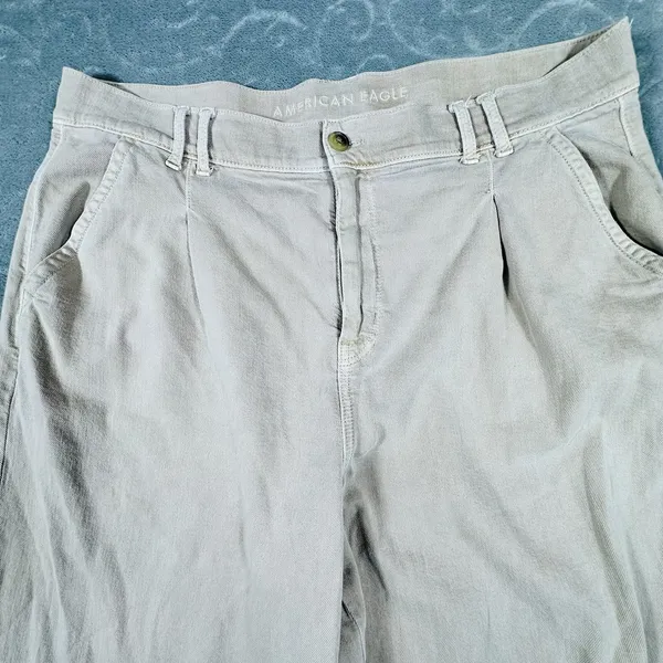 American Eagle Women 18 Super High Rise Wide Leg Baggy Pants Pleats Drape Hippie - Image 9