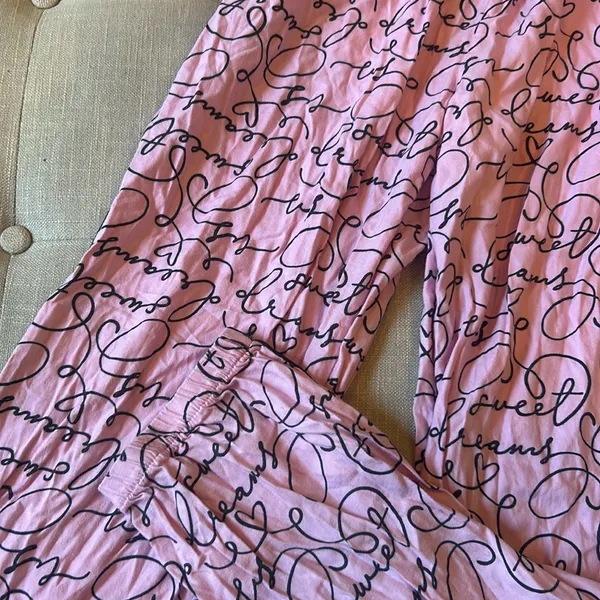 Pink Victoria's Secret Graphic Pajama Pants Boxer Style Size XS - Image 5