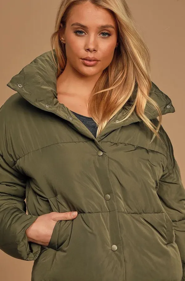 Free People NWT Weekender Olive Green Quilted Puffer Jacket. Size Large - Image 7