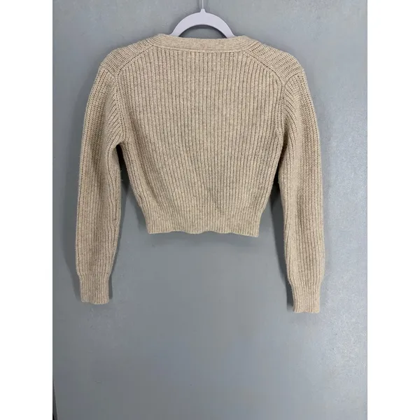 Kimchi Blue Women Cardigan Oatmeal Chunky Shaker Knit Cropped Button Front S - Image 3
