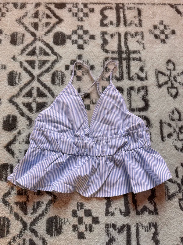 Amazon Blue Striped Short & Tank Set - Image 4