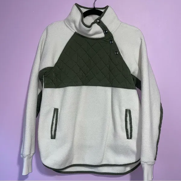 Abercrombie & Fitch Asymmetrical Half Snap Fleece Pullover Women S Gorpcore - Image 2