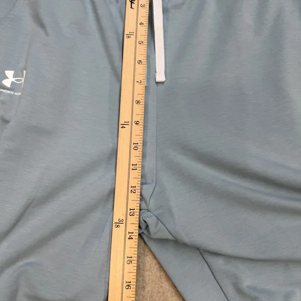 Under Armour Wide Leg Crop Pants Womens Medium Blue Athleisure Sporty Loungewear - Image 9
