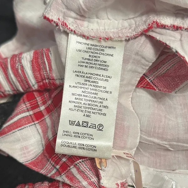 NWT Free People After You Red Plaid Crop Top Cottagecore Coastal Cowgirl - Image 5