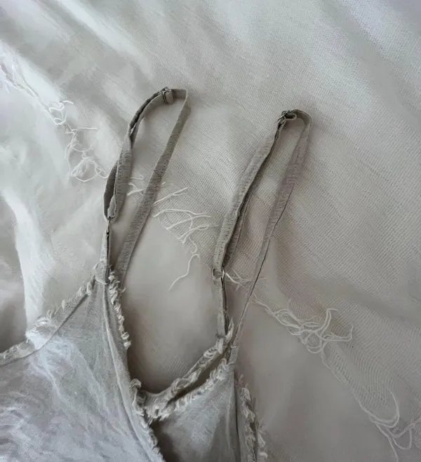Linen Romper Tan Size M - Image 3