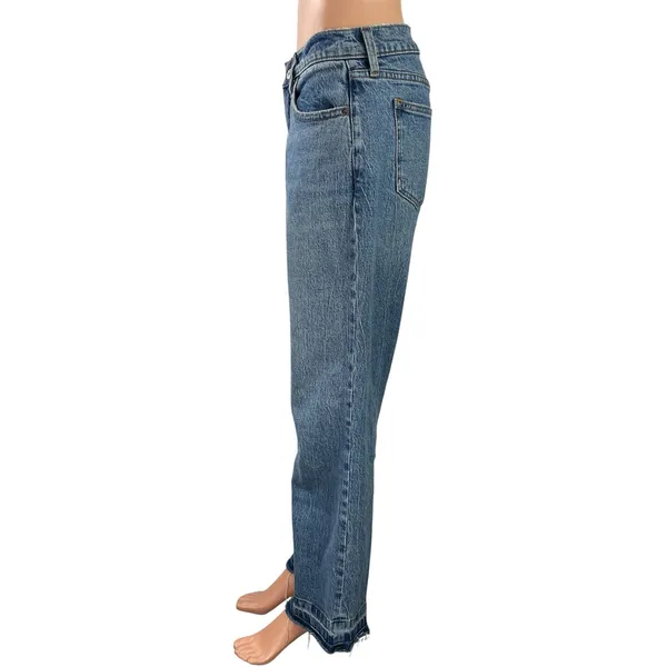 Abercrombie & Fitch The Baggy Low Rise Women's White Wide Leg Denim Jean Size 0 - Image 2