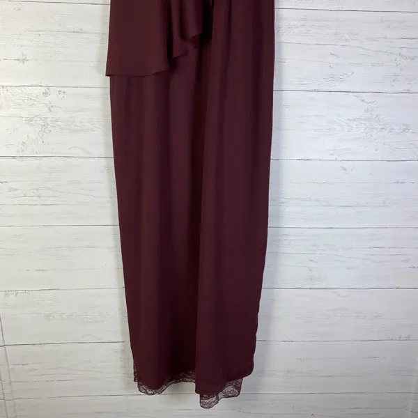 Forever New maroon wrapped strappy dress front slit size 8 - Image 7