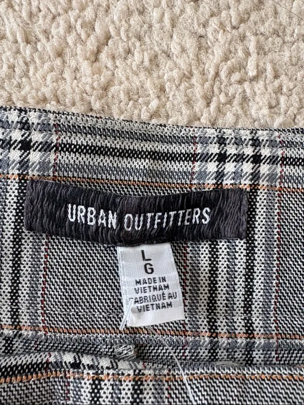Urban Outfitters School Girl Plaid Gray Skort y2k patch pocket pleats - Image 4