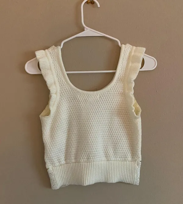 Steve Madden Madden NYC White Crochet Floral Top - Image 2