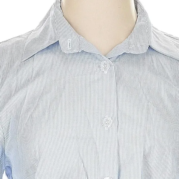 Mode Mischief Oversized Cinch Shirt Striped Cotton‎ Button Down XS Long Sleeve - Image 8